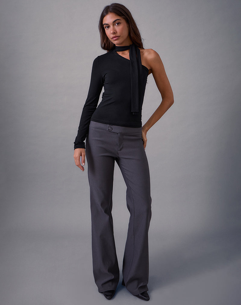 Afbeelding van Jayahe Top met één mouw in Rayon Jersey Zwart