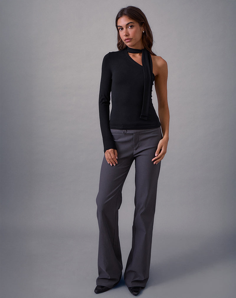 Afbeelding van Jayahe Top met één mouw in Rayon Jersey Zwart