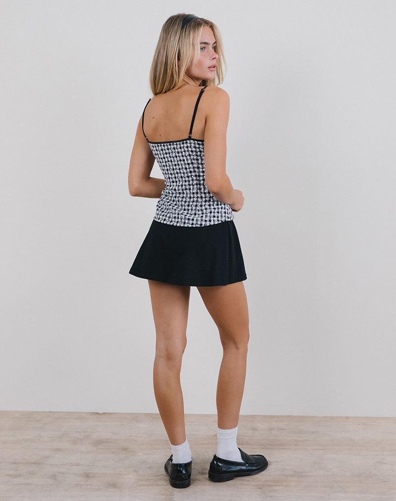 Afbeelding van Jeiha Cami Top in Floral Gingham Zwart