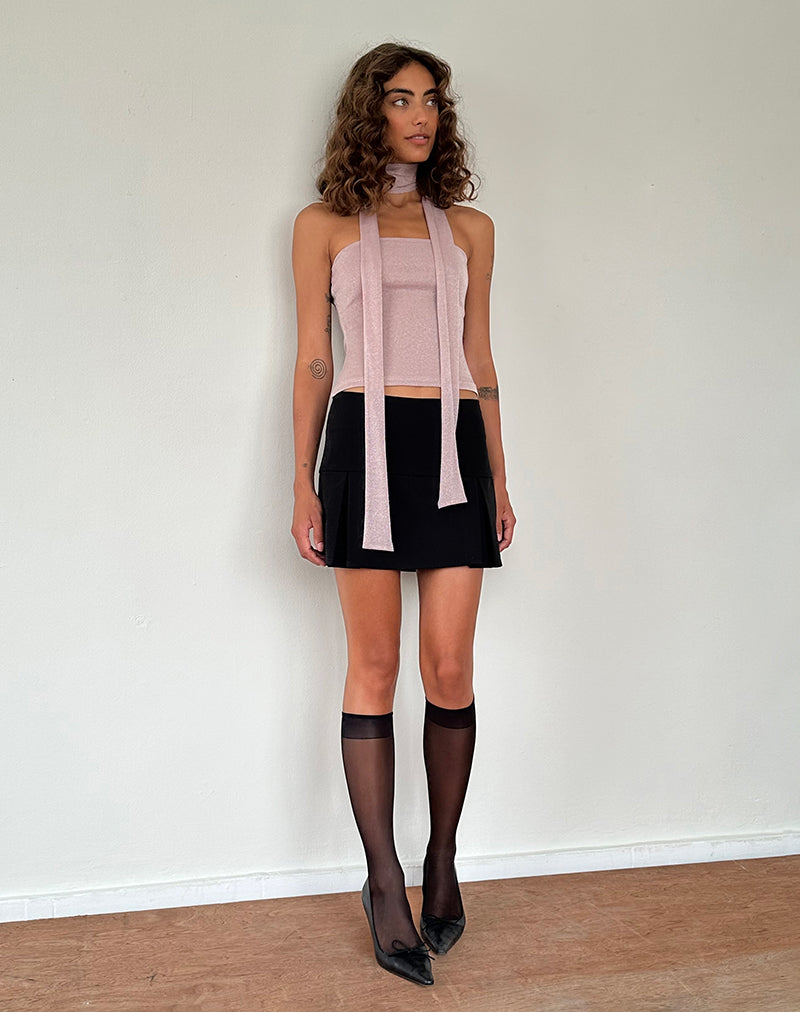 Jeldia Bandeau Top en Sjaal Set in Roze Glinstering