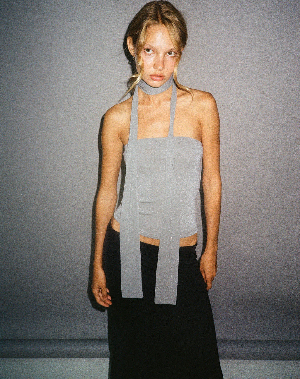 Jeldia Bandeau Top en Sjaal Set in Zilver
