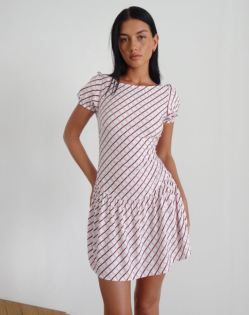 Jemima Mini Jurk in Geometrische Tegel