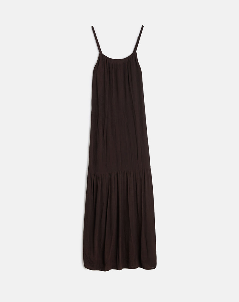 Afbeelding van Jenesis Maxi Dress in Crinkle Bitter Chocolate
