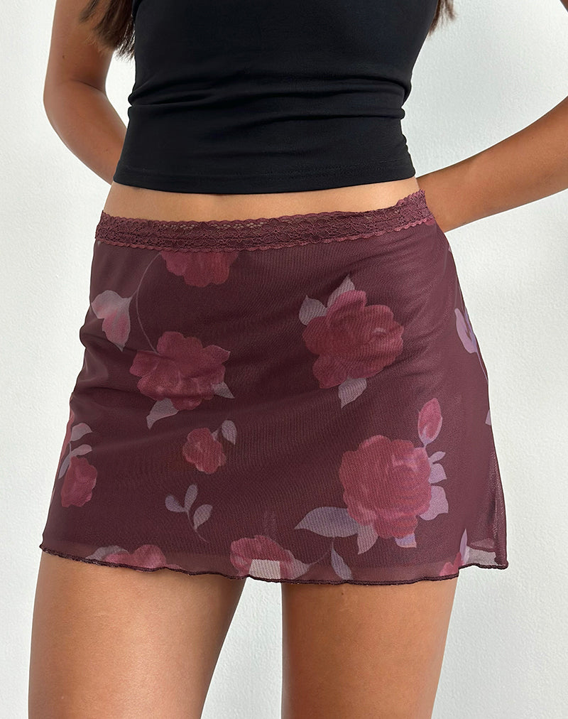 Jeor Minirok in Blooming Rose Bourgondië