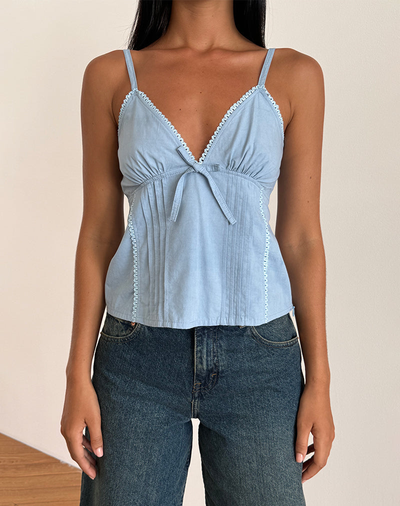 Afbeelding van Jepuni Cami Top in Nantucket Blue Poplin