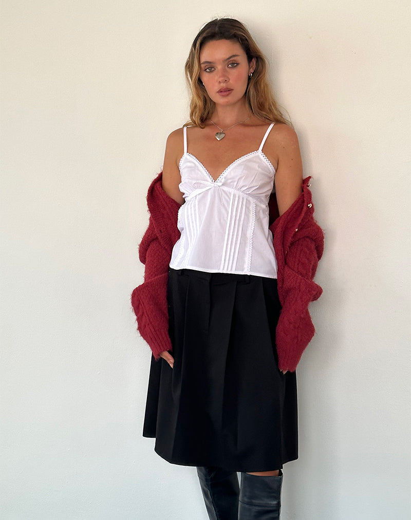 Jepuni Cami Top in Wit Popeline