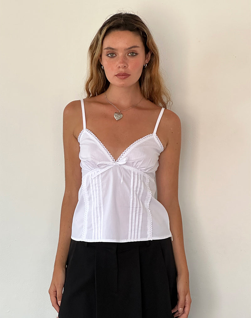 Afbeelding van Jepuni Cami Top in Wit Popeline