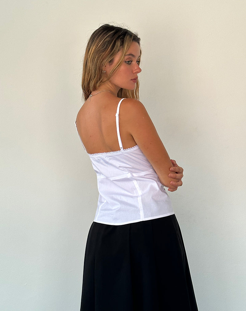 Afbeelding van Jepuni Cami Top in Wit Popeline