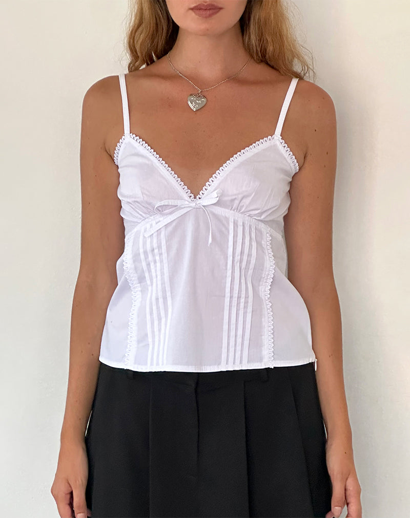 Jepuni Cami Top in Wit Popeline