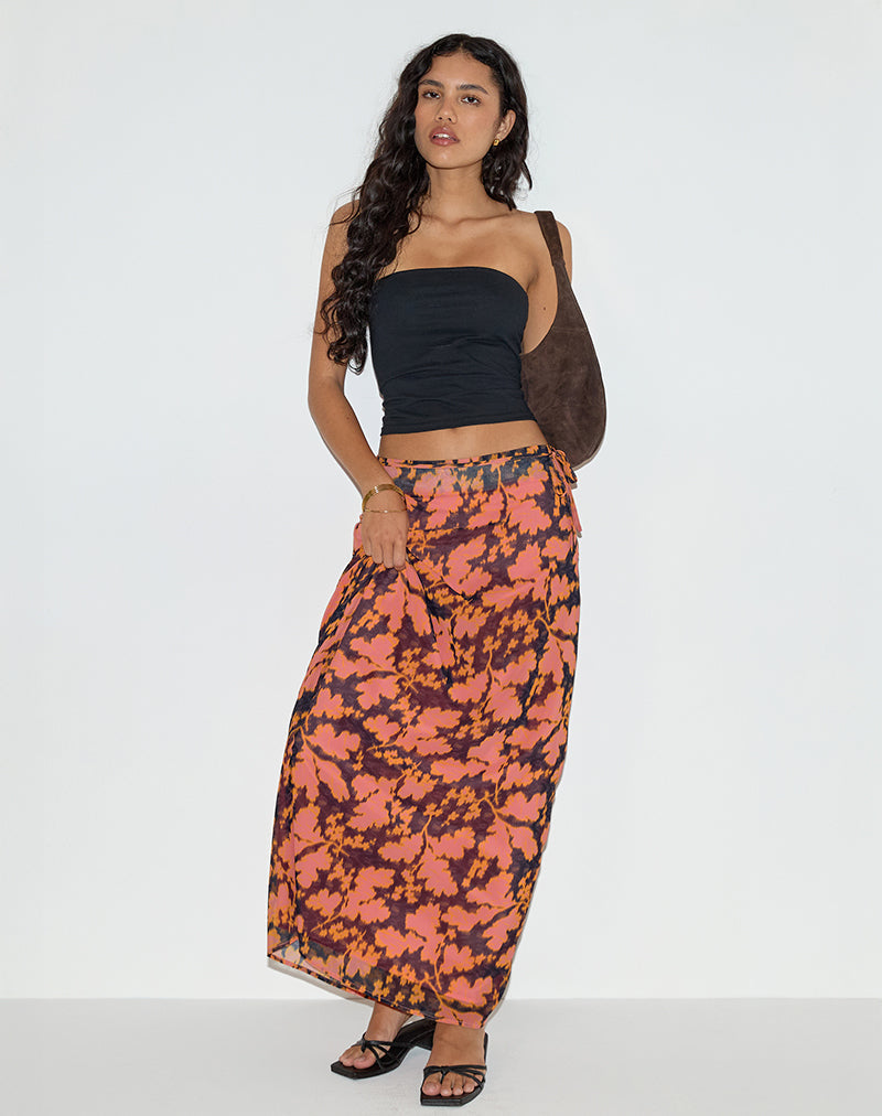 Afbeelding van Jezza Slip Maxi Rok in Sierkleurig Bloemen
