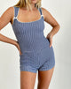Afbeelding van Jilia Playsuit in Crinkle Diepblauw met Strik