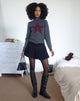 Afbeelding van Jimena Zip Through Vest in Grijs met Bourgondisch Sterrenmotief