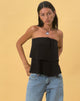 Afbeelding van Jimin Laag Bandeau Top in Crinkle Black