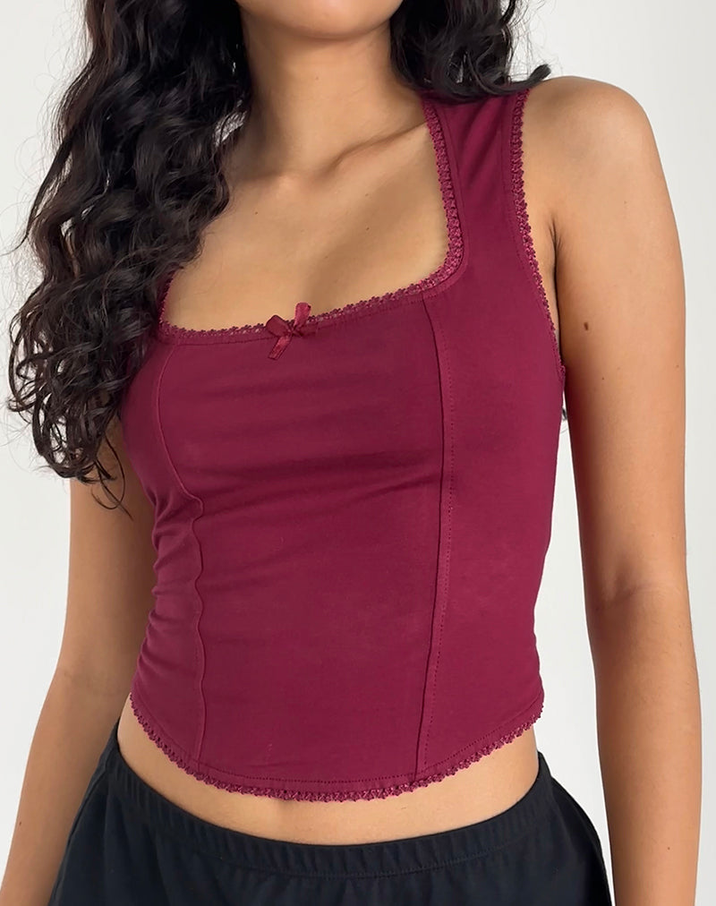 Afbeelding van Jinisa Corset Top in Bourgondië
