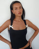 Afbeelding van Jiniso Crop Top in Zwart met Ivory Strikken