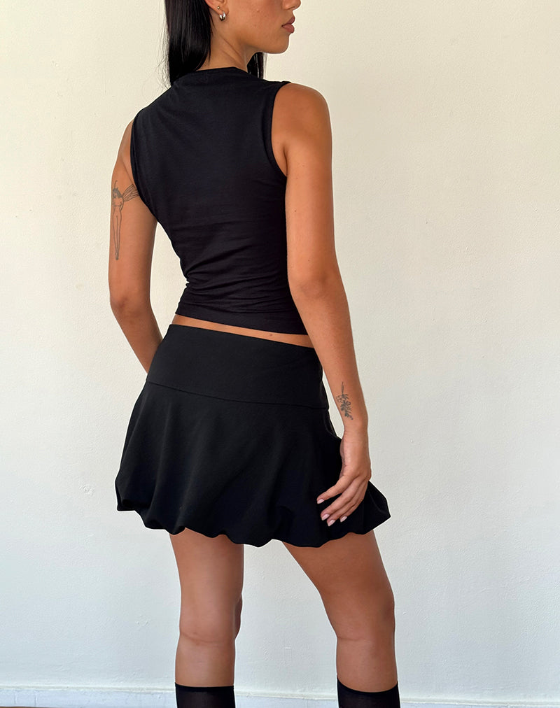 Afbeelding van Jiniso Crop Top in Zwart met Ivory Strikken