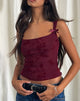 Afbeelding van Jiniso Vest Top in Botanical Flower Flock Maroon