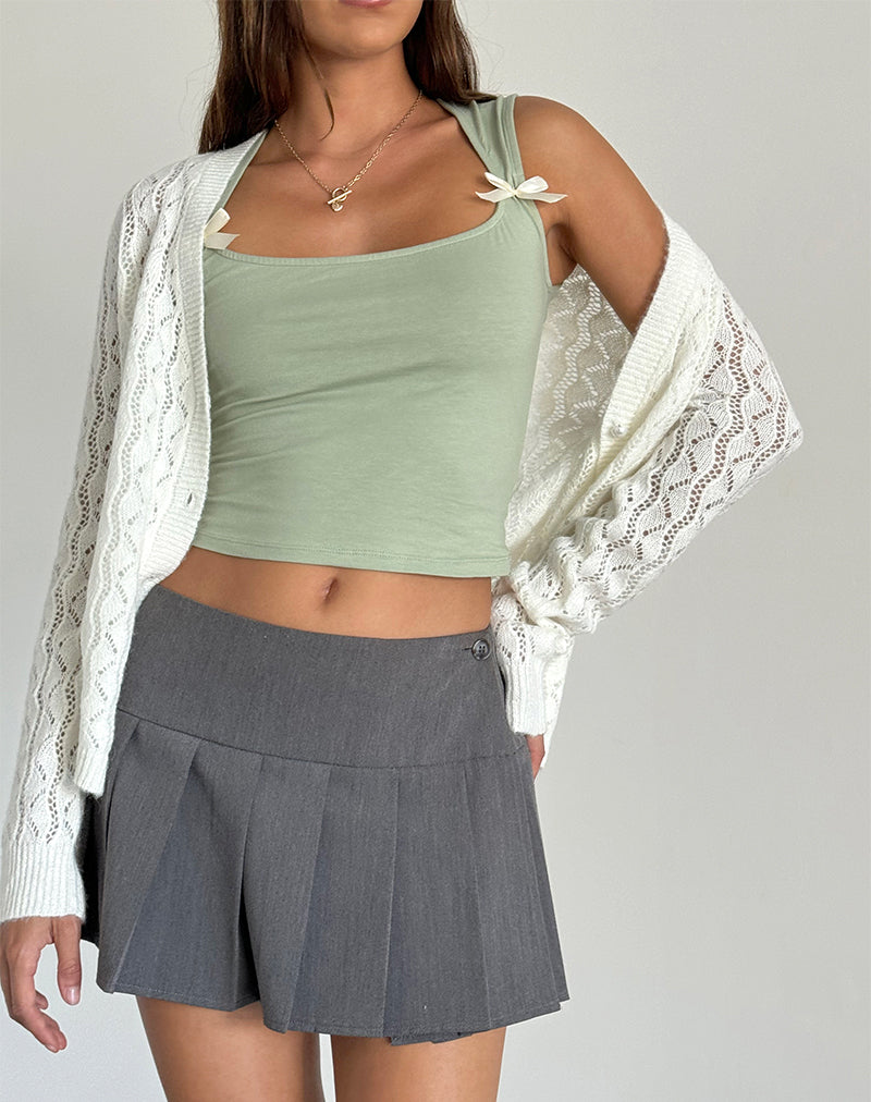 Afbeelding van Jiniso Crop Top in Sage met Ivory Strikken