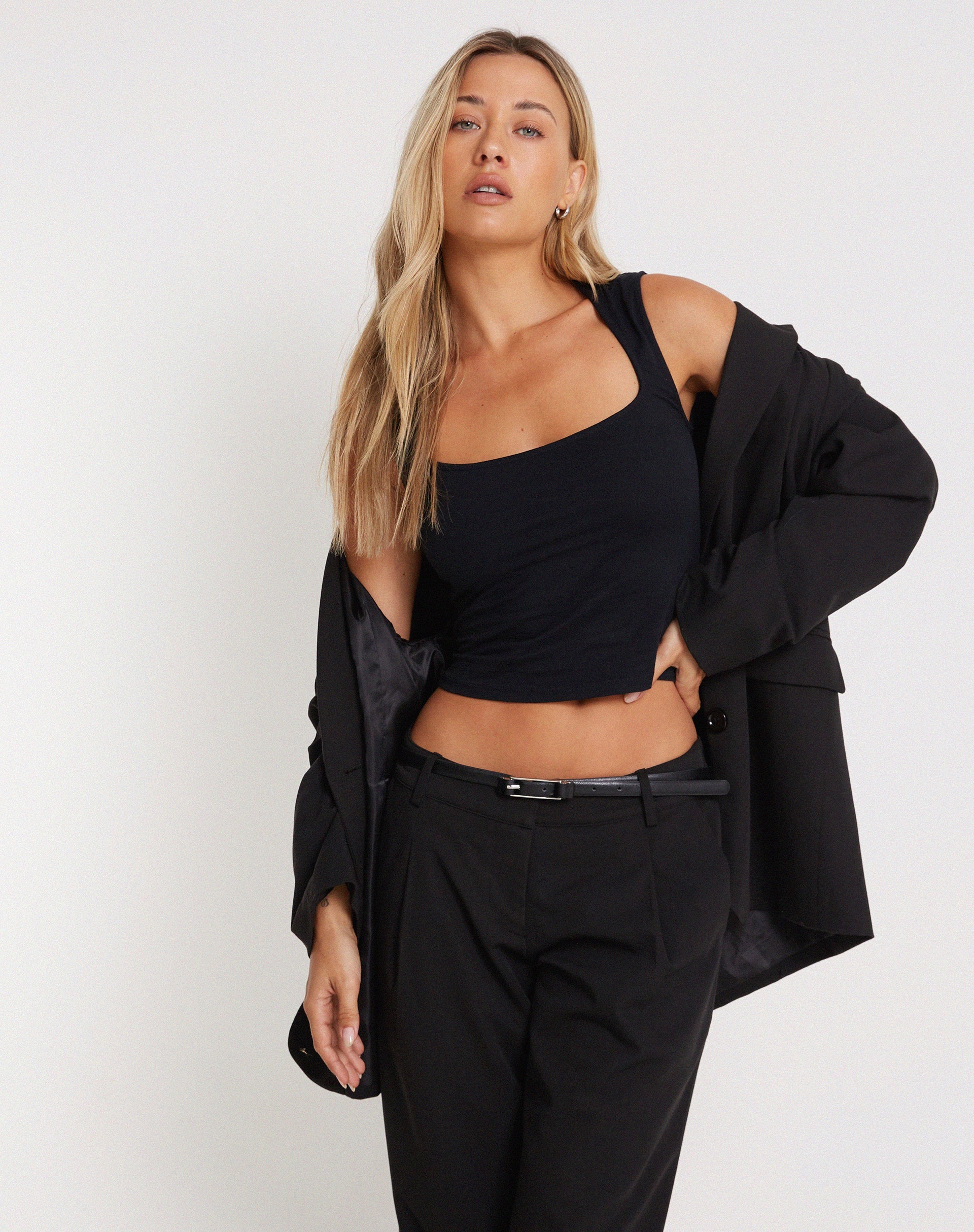 Afbeelding van Jinsu Crop Top in Lycra Zwart