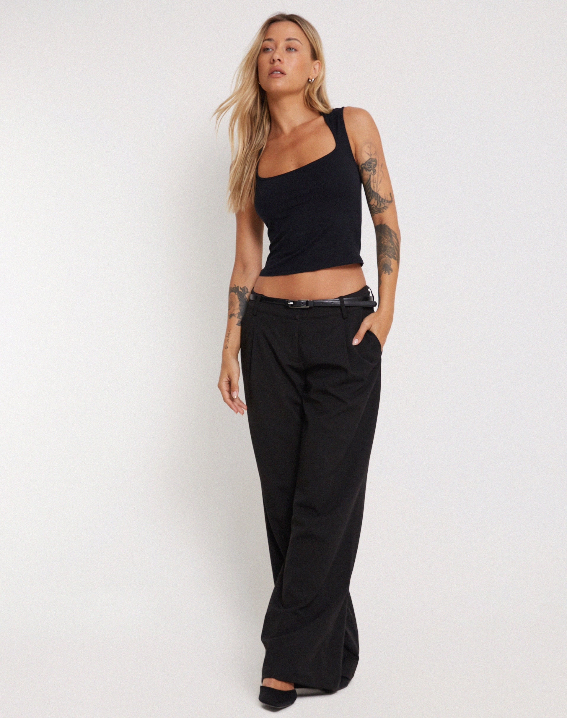 Afbeelding van Jinsu Crop Top in Lycra Zwart