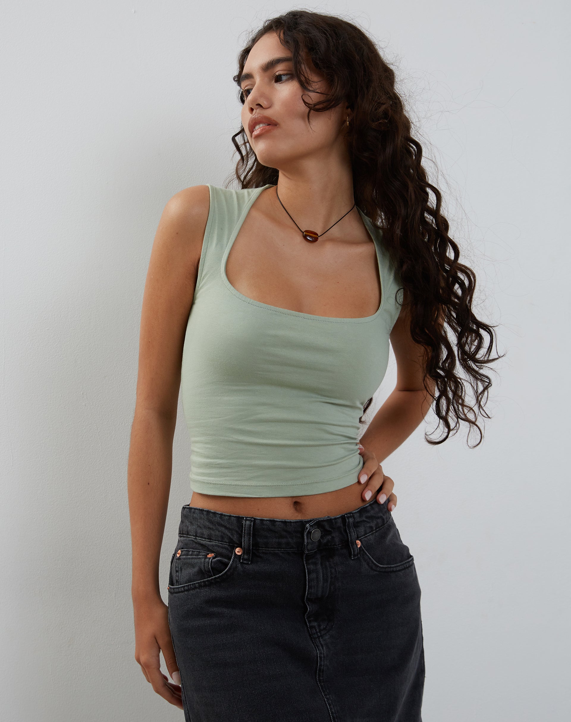 Afbeelding van Jinsu Crop Top in Desert Sage