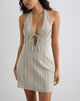Afbeelding van Jioner Mini Dress in Stripe Yellow met Voering