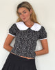 Afbeelding van Jisoya Blouse in Zwart Ditsy Romance