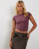 Afbeelding van Jojes Ondergedompeld Hem T-shirt in Katoen Hennep Mauve