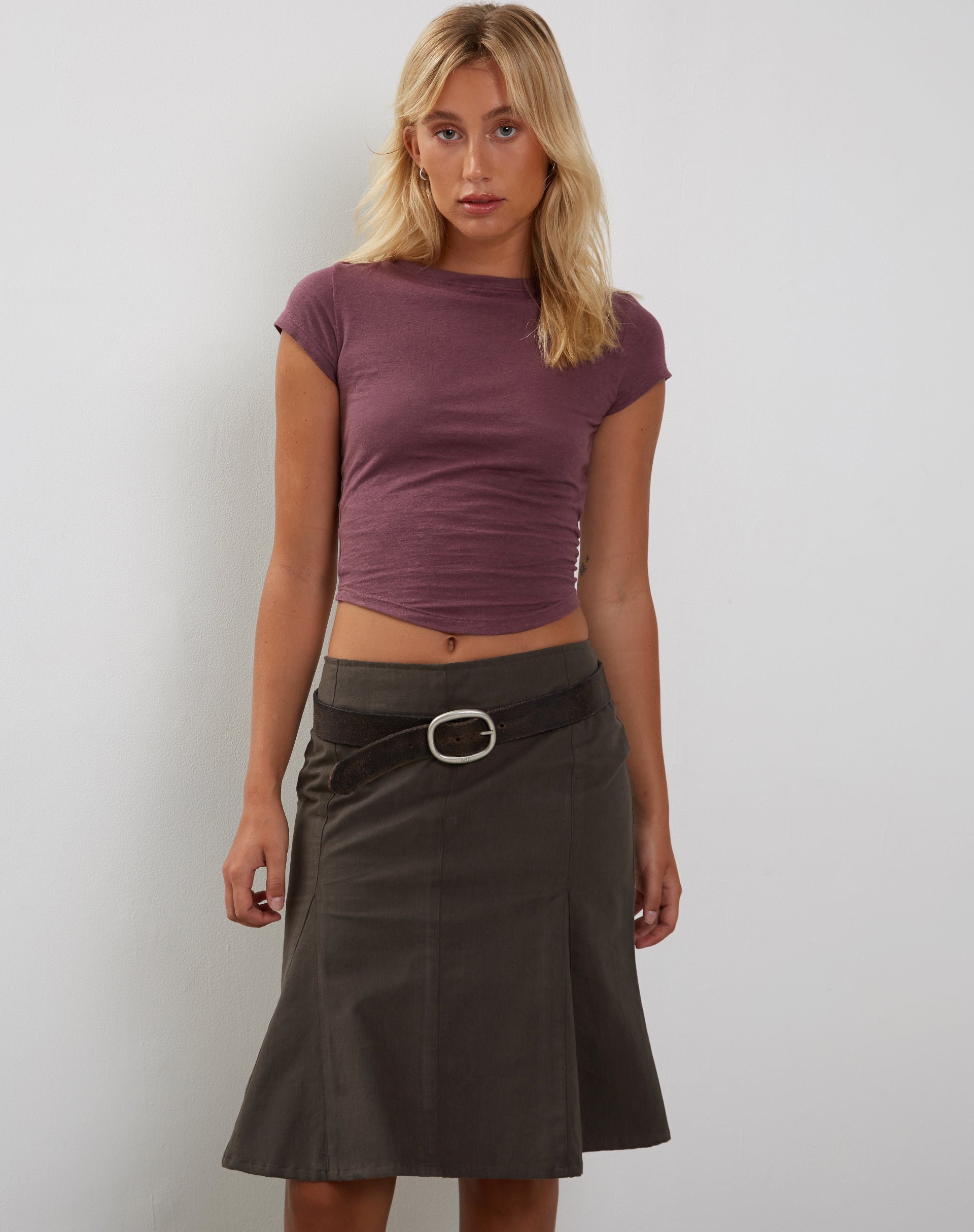 Afbeelding van Jojes Ondergedompeld Hem T-shirt in Katoen Hennep Mauve