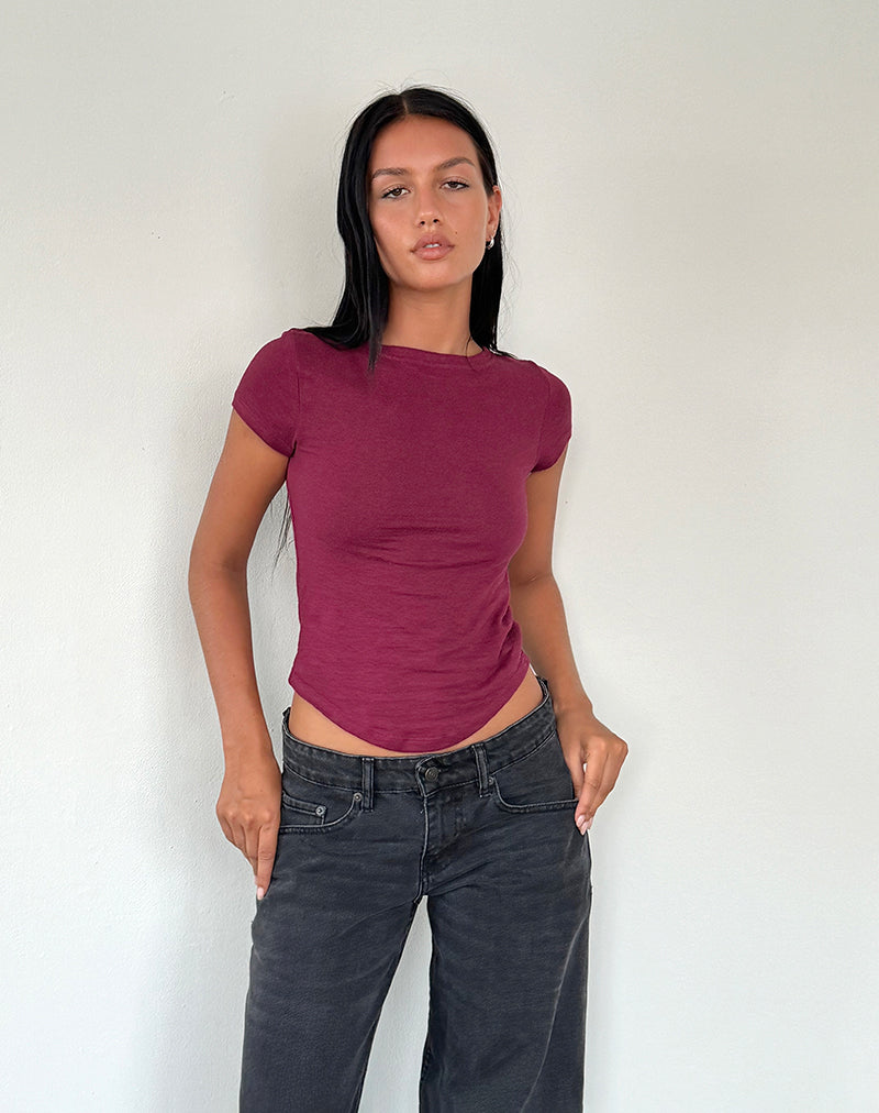 Jojes Jersey T-shirt in Bourgondië