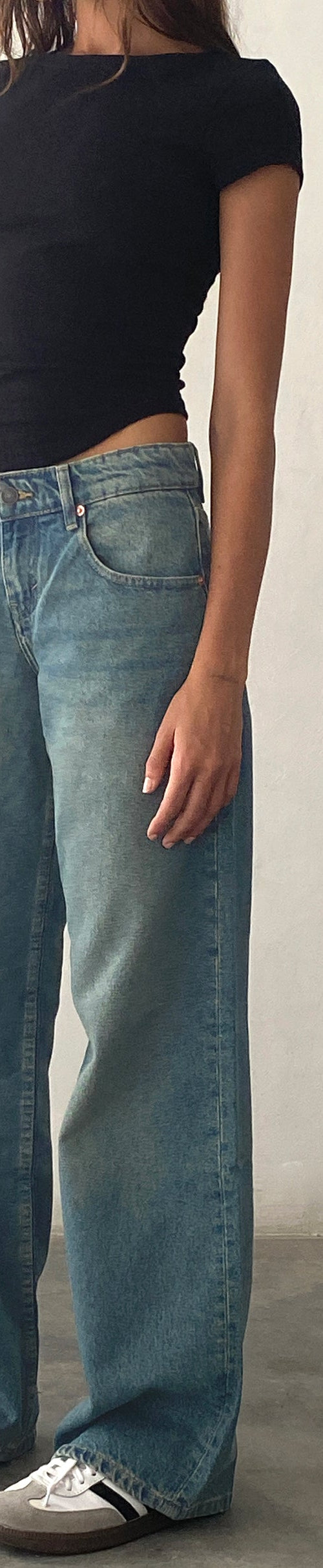 Afbeelding van Low Rise Parallel Jeans in Vintage Blauwgroen