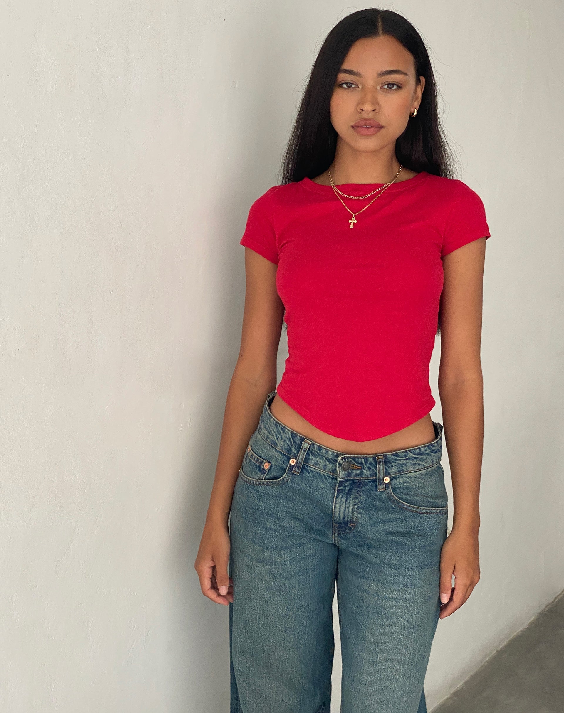 Afbeelding van Jojes Jersey Tee in Tango Rood