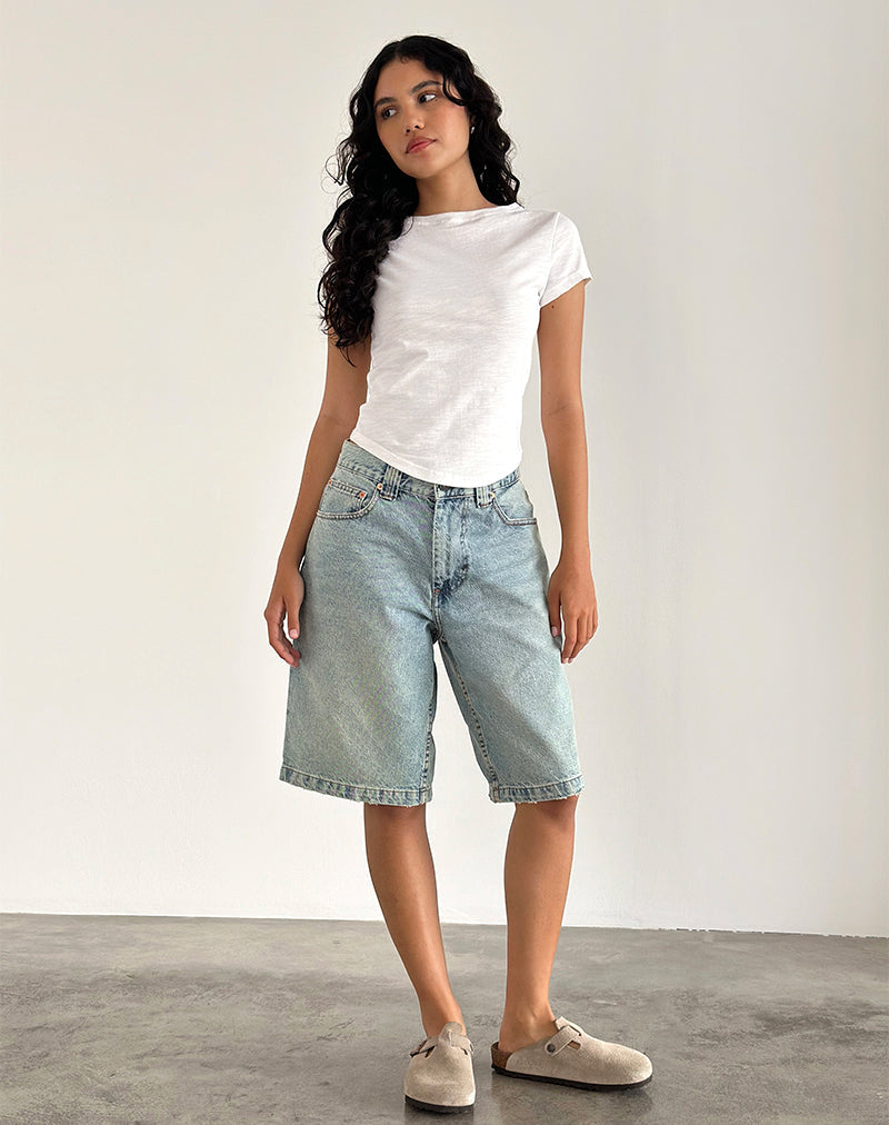 Afbeelding van Jojes Jersey Tee Top in Wit