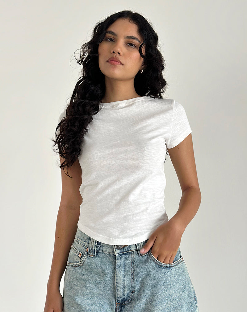 Jojes Jersey Tee Top in Wit