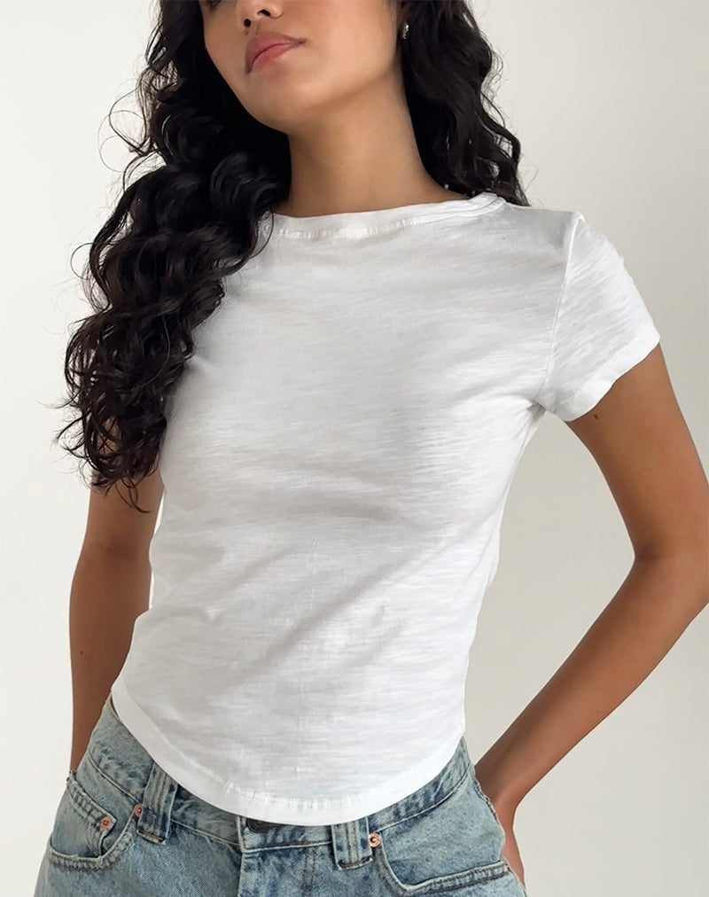 Jojes Jersey Tee Top in Wit