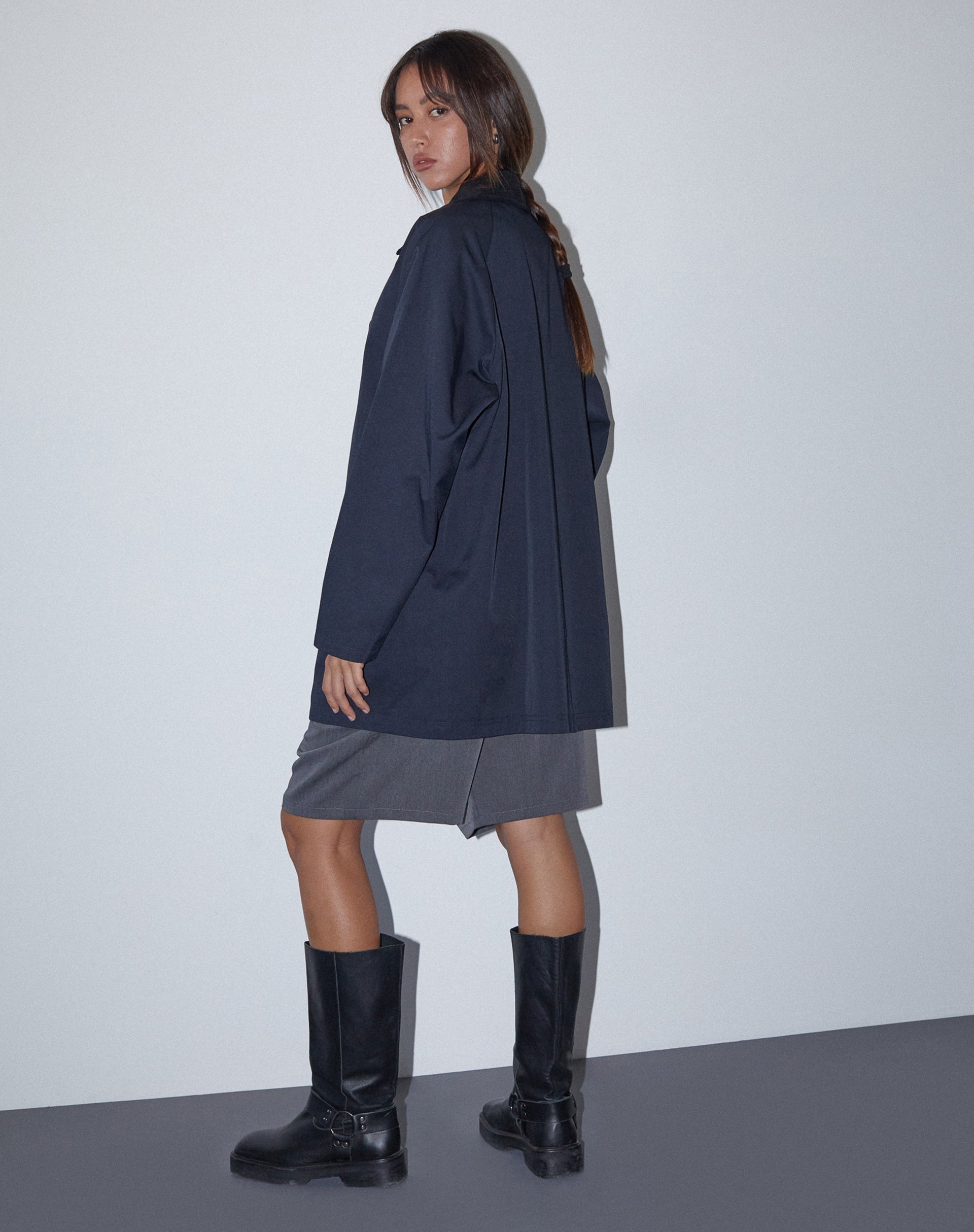 Afbeelding van Izora Korte Trench Coat in Navy