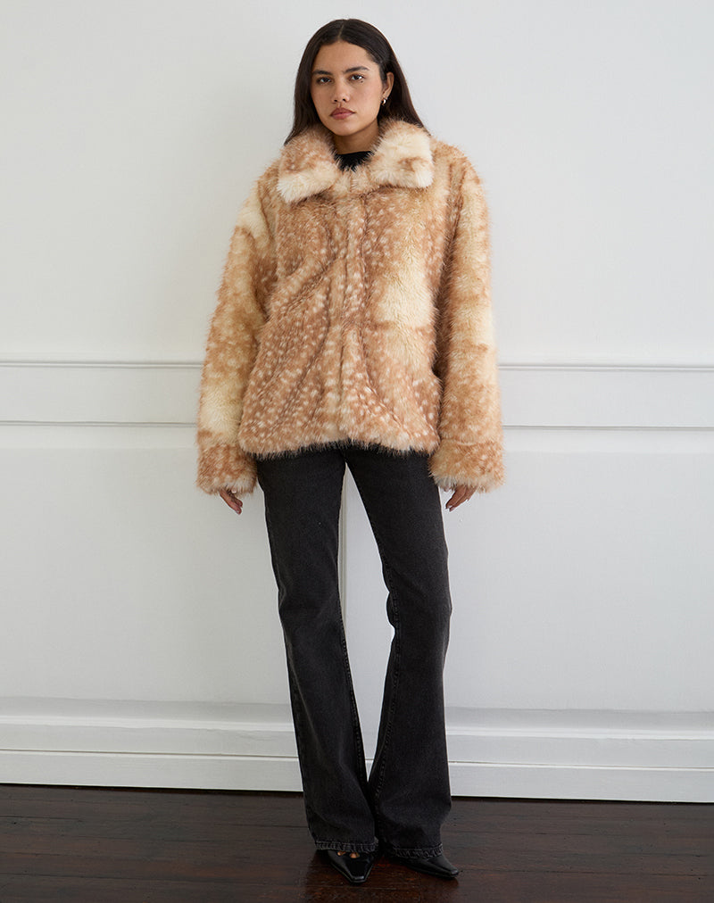 Afbeelding van Joji Jas in Beige Bambi Print