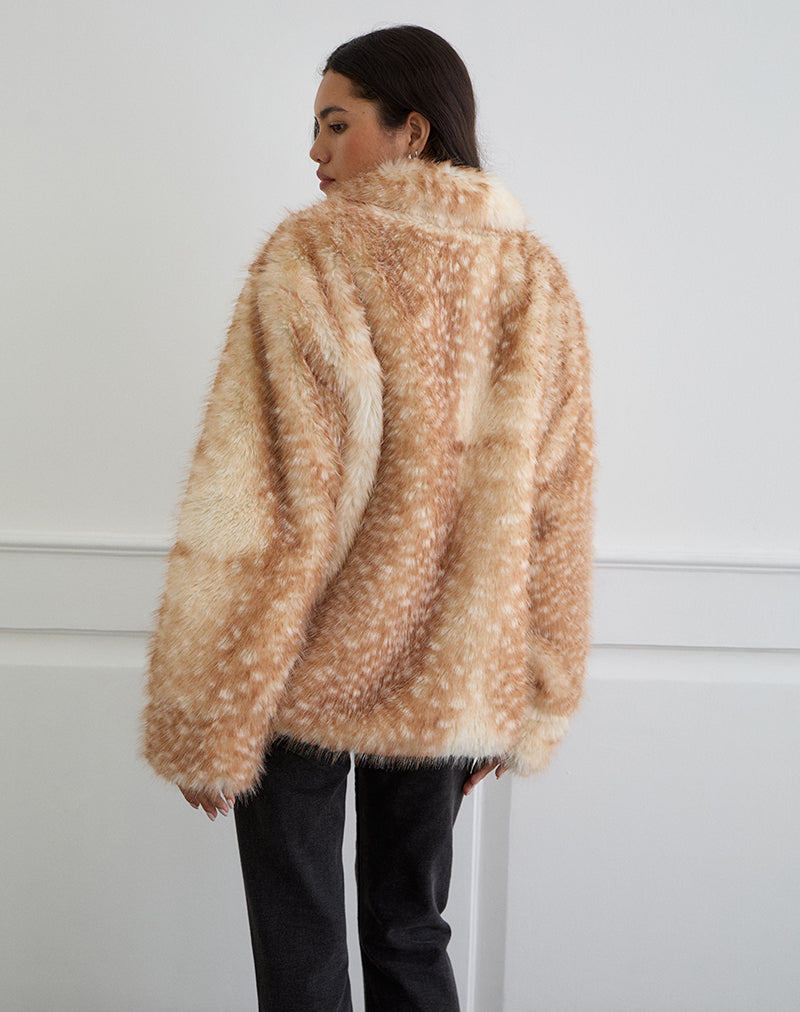 Afbeelding van Joji Jas in Beige Bambi Print