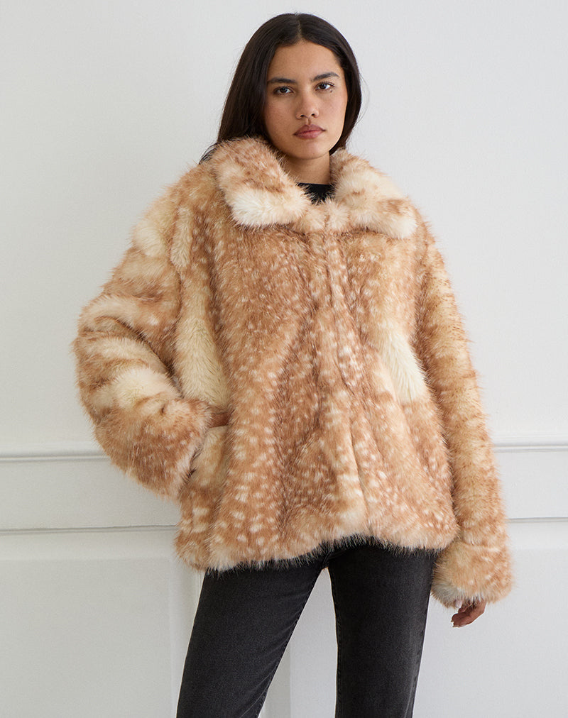 Afbeelding van Joji Jas in Beige Bambi Print