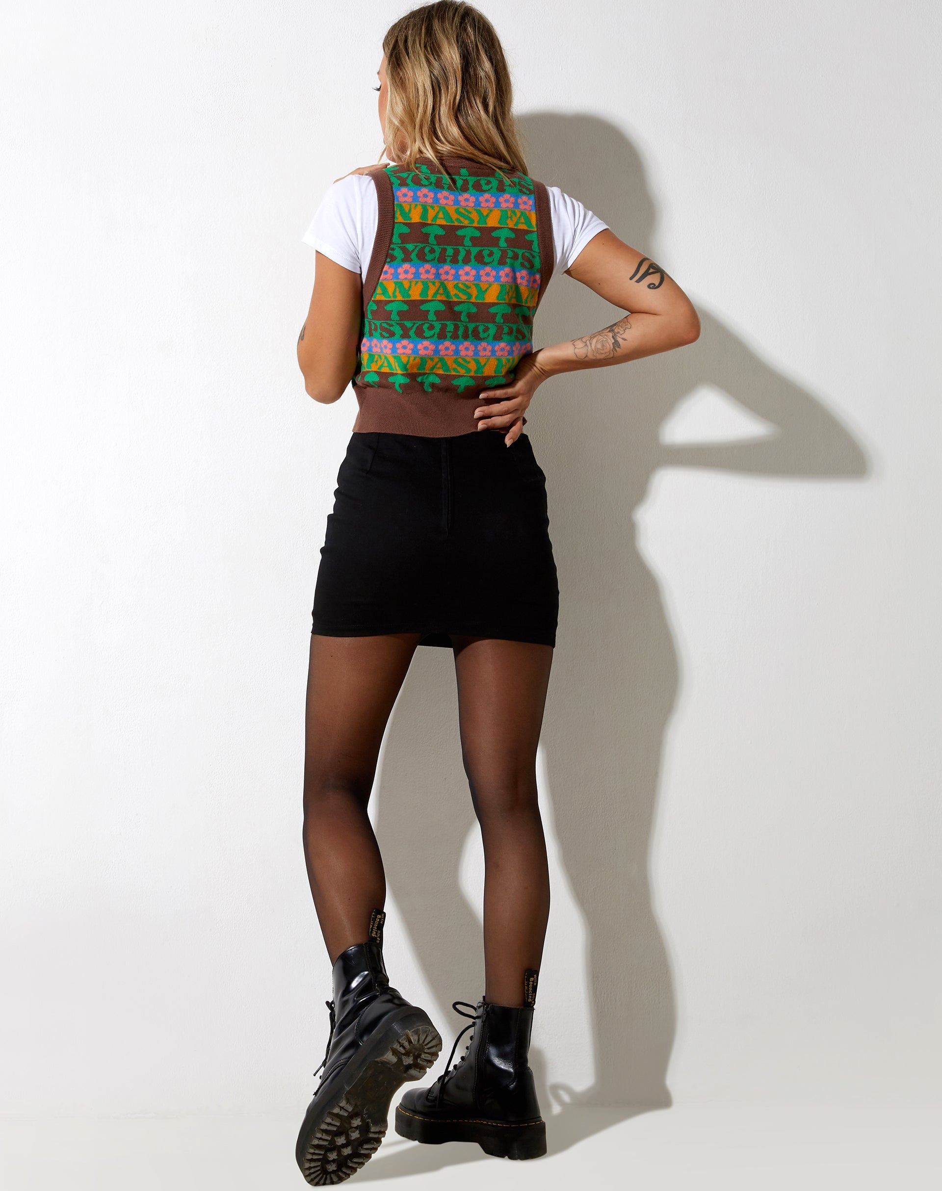 Afbeelding van Joker Vest Top in gebreide Fairisle Mix Bruin