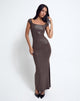 Afbeelding van Jolita Maxi Dress in Bruin Glinsterdessin