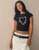 Afbeelding van Jonnet T-shirt in zwart met Cutie Thorns motief