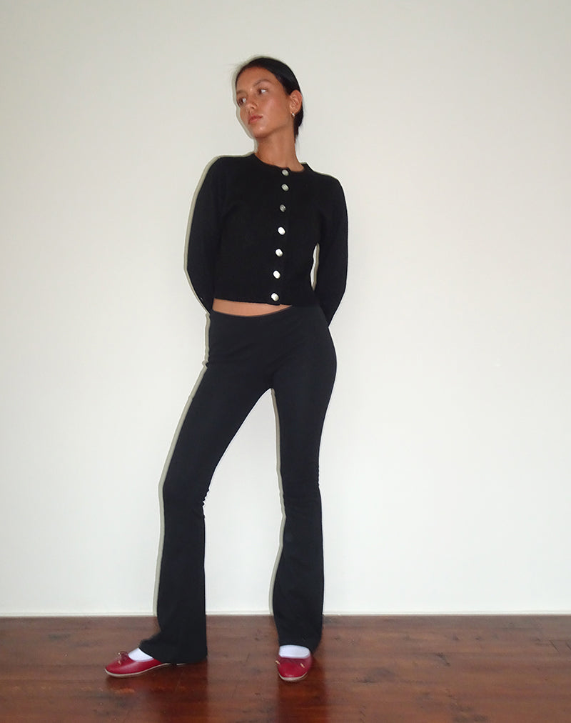 Afbeelding van Joxiel Soft Rib Flared Broek in Zwart