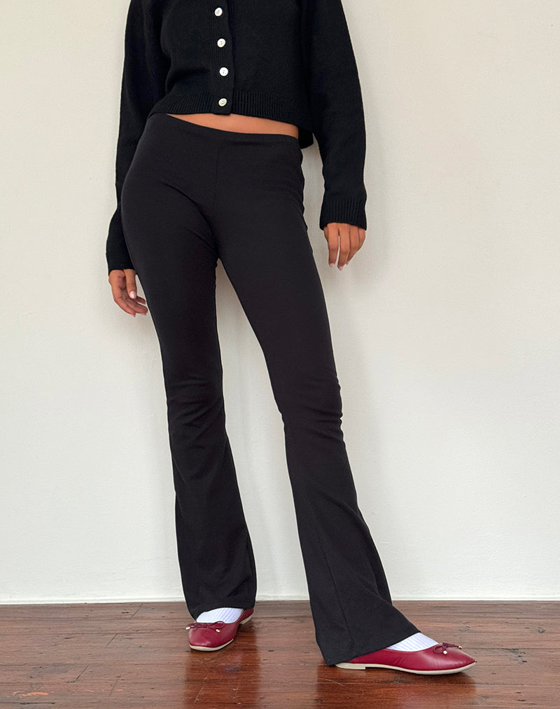 Afbeelding van Joxiel Soft Rib Flared Broek in Zwart