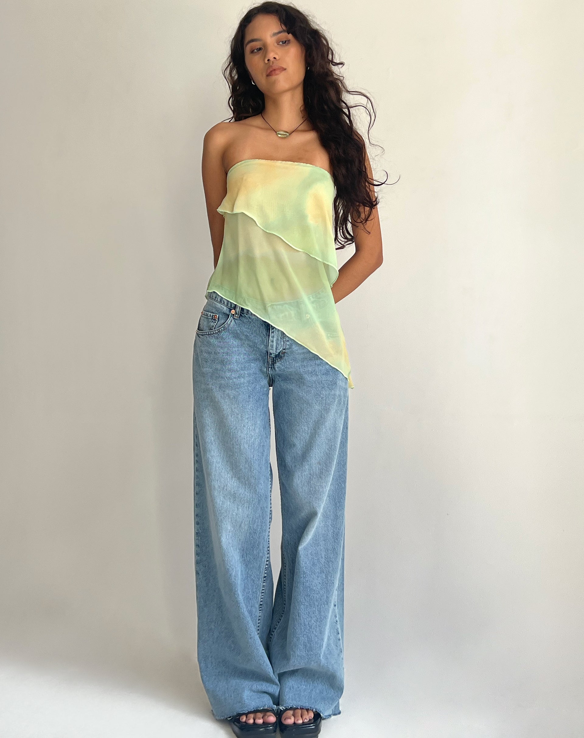 Afbeelding van Joyce Lange Waterval-Top in Geel Aquarel