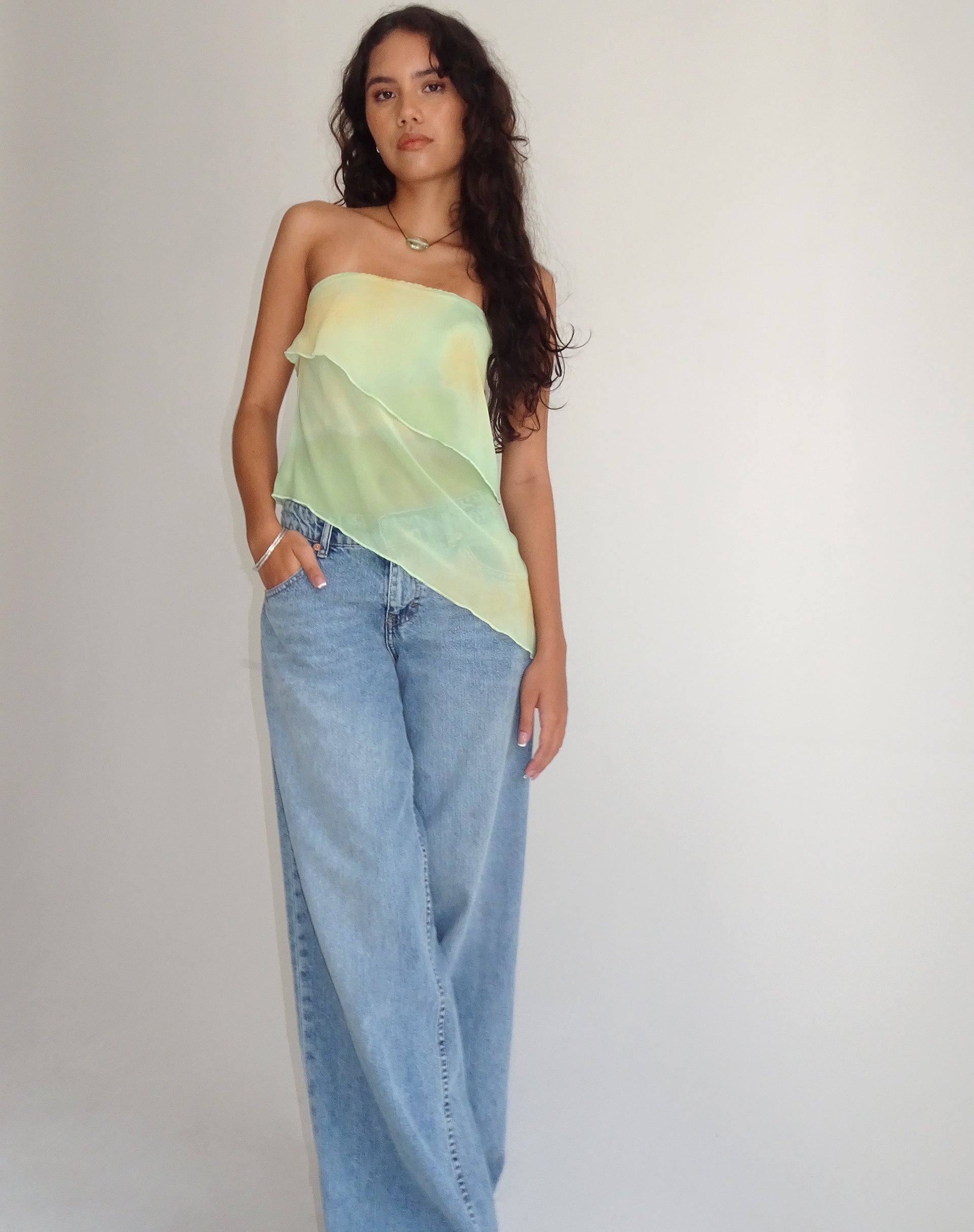Afbeelding van Joyce Lange Waterval-Top in Geel Aquarel