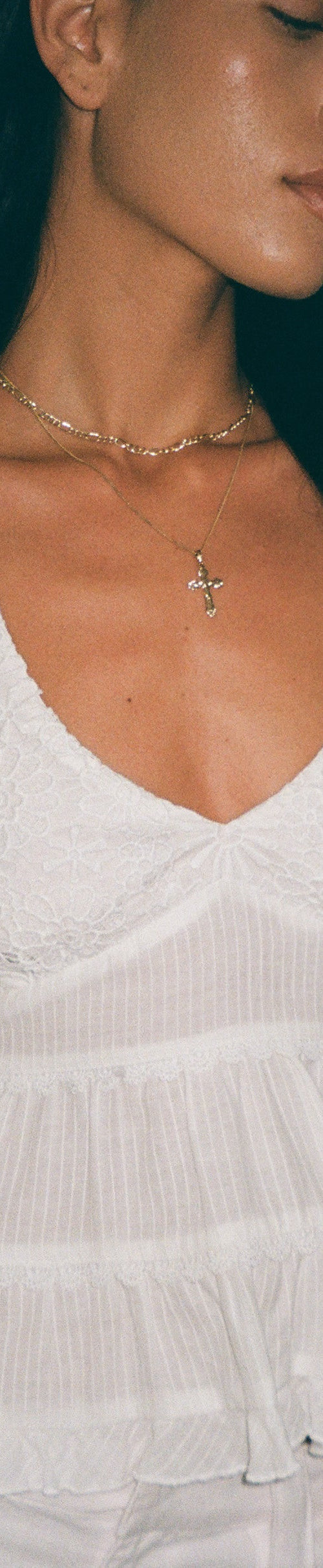 Afbeelding van Juanita Frill Halterneck Top in Gehaakt Wit