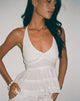 Afbeelding van Juanita Frill Halterneck Top in Gehaakt Wit