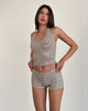 Afbeelding van Sera Korte Broek in Stripe Jersey Neutraal Bruin