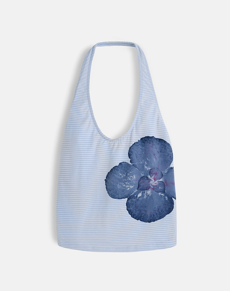 Afbeelding van Jules Top in Stripe Floral Baby Blue